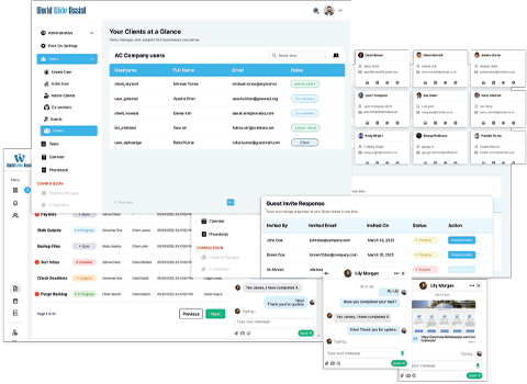 Real-time operational visibility and collaborative team status mapping display inside the World Wide Assist multitasking workspace